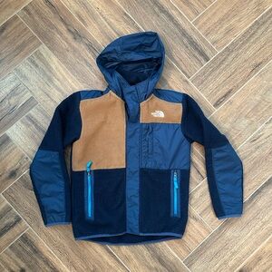 THE NORTH FACE BOYS SUMMIT NAVY MASHUP FLEECE SNAP JACKET SIZE 10 Medium